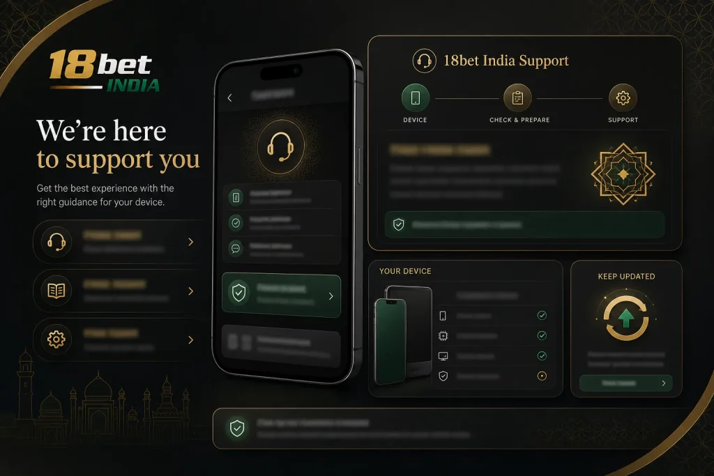 18bet India support app and device record preparation visual